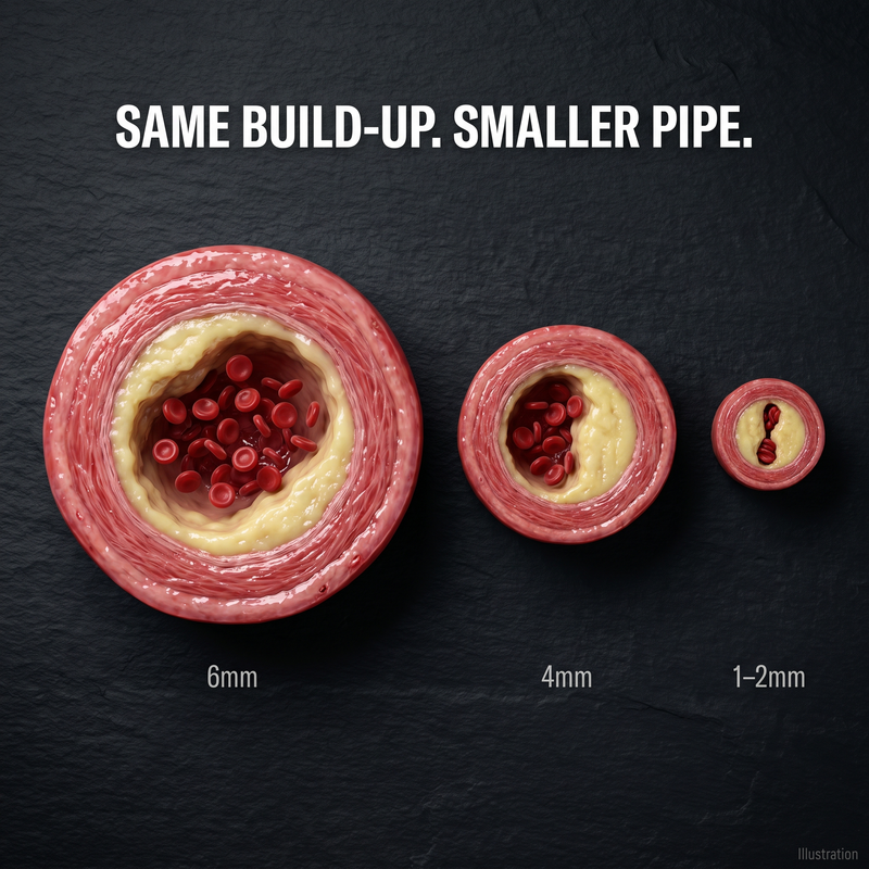 3. The smallest arteries give out first